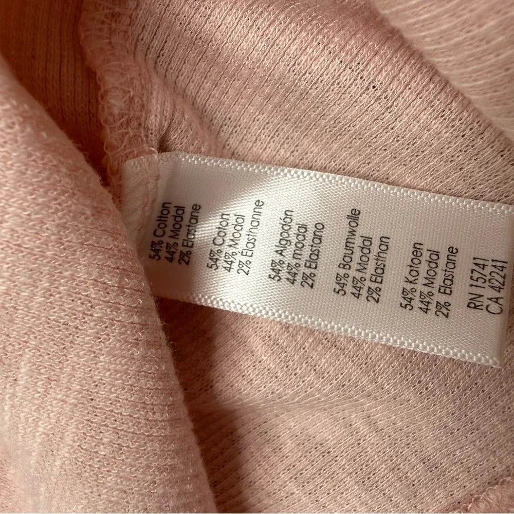P.J. Salvage Womens Ribbed Henley Pajama Sleep Long Sleeve Pink Small